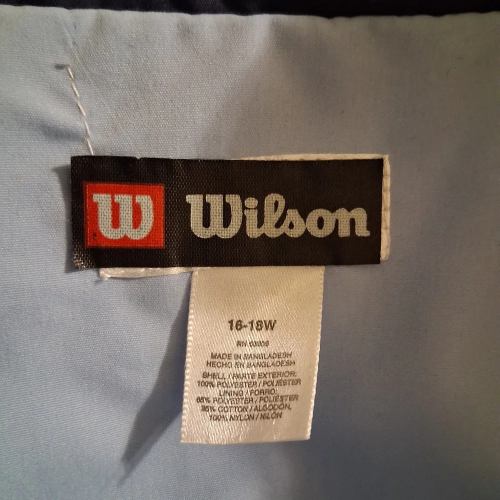 Wilson 2 Piece Tracksuit 16-18W Blue And White Lined Pockets In Both - Picture 3 of 12